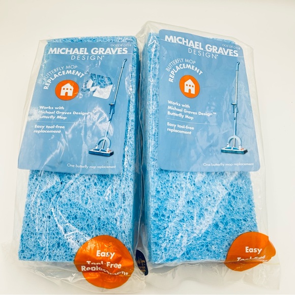 NEW LOT OF 2 Michael Graves Design Butterfly Mop Replacement Target Brand 2009 - Picture 1 of 5